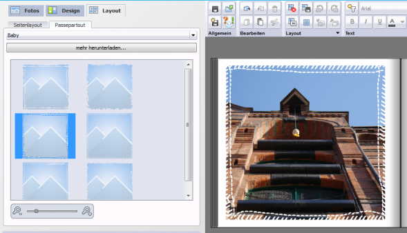 Fotobuchseite Rahmeneffekte