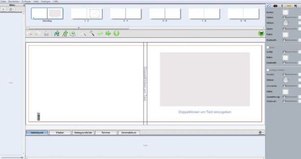Bearbeitungsfenster Fotobuch leer 