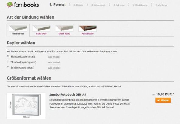 Bestellvorgang bei Fambooks 