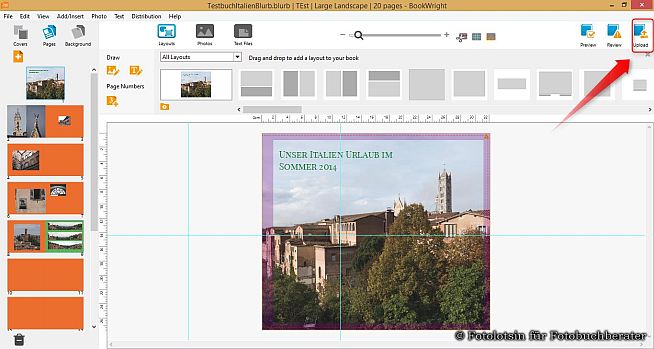 Blurb Fotobuch Upload