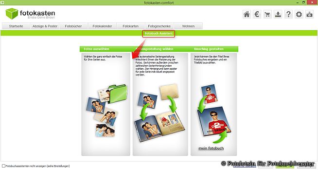 Fotokasten Fotobuch Assistent