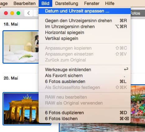 Aufnahmedatum bei Fotos korrigieren mit dem Mac