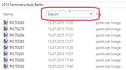 Bilder chronologisch auflisten