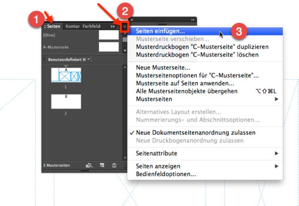 InDesign weitere Seiten einfügen