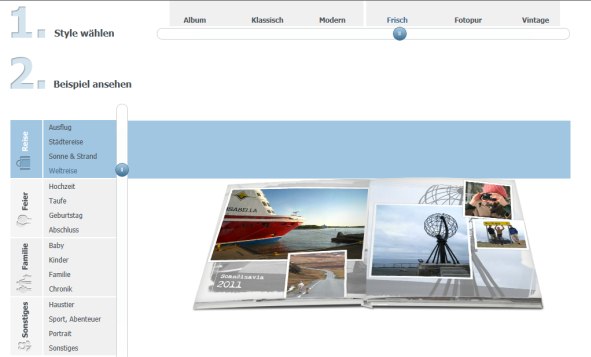 Pixpremium Fotobuch erstellen lassen Stilauswahl