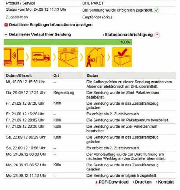 Sendungsverfolgung DHL