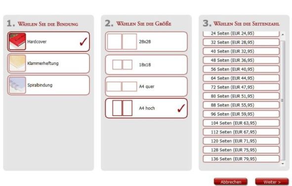 Software Fotobuch my moments auswaehlen