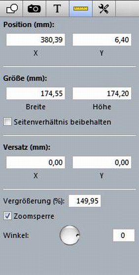 Tools Positionierung Top-Fotobuch