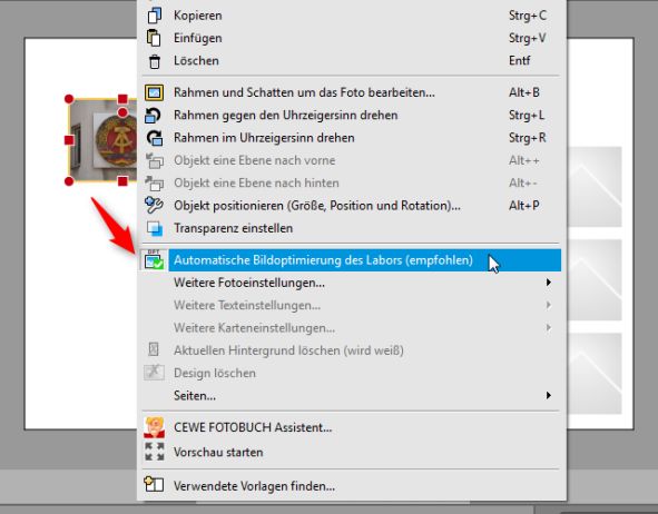 Bildoptimierung CEWE Fotobuch