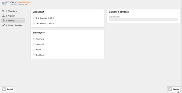 fotobuchexpress24 Bestellvorgang
