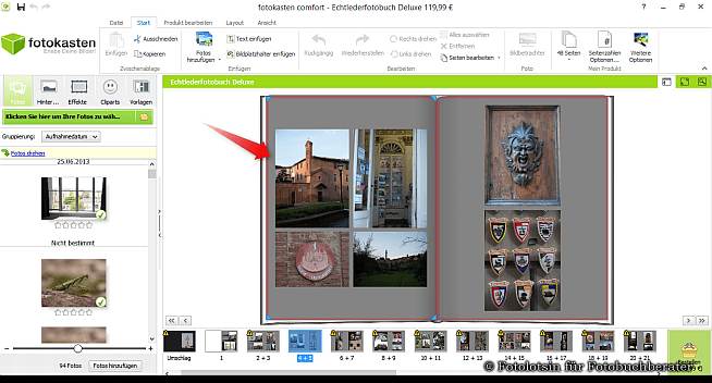 fotokasten Fotobücher Layout Vorschlag