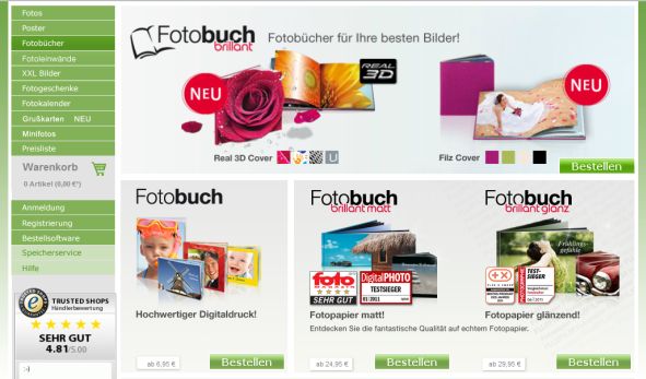 fujidirekt Fotobücher Überblick