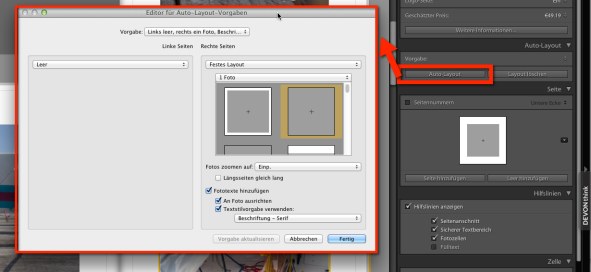 Fotobuch lightroom Autolayout