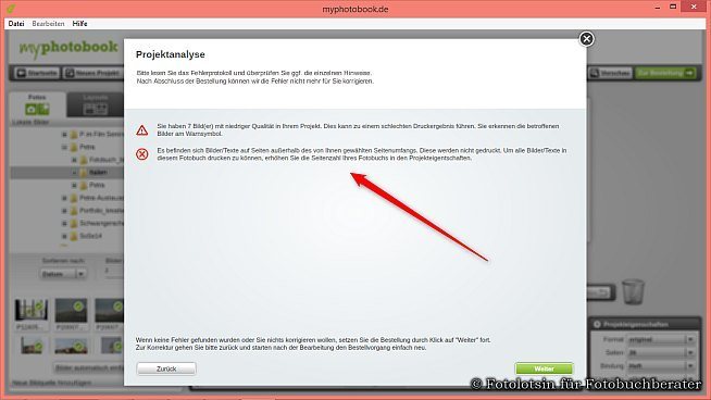myphotobook Fototuch Kontrolle