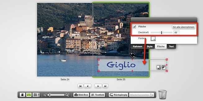 myphotobook Text transparenz-fläche