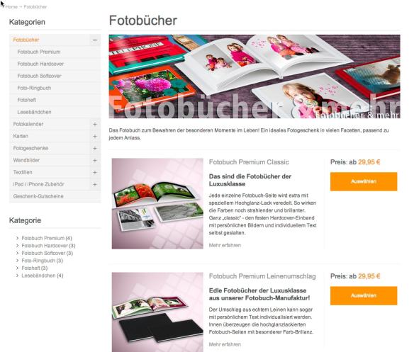 Fotobuch printeria Website